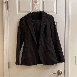 Theory black pinstripe suit Small Jacket 2 pants